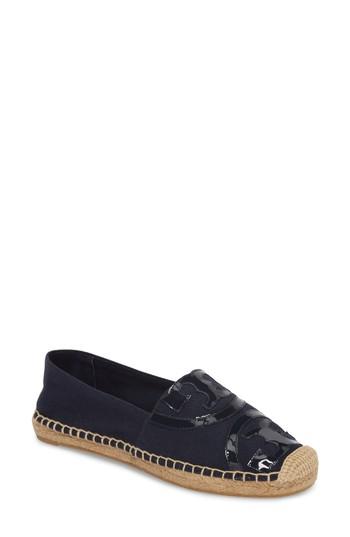 Women's Tory Burch Poppy Logo Espadrille Flat M - Blue