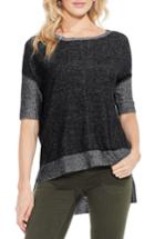 Women's Two By Vince Camuto High/low Sweater, Size - Black