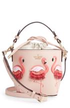 Kate Spade New York By The Pool - Flamingo Pippa Leather Bucket Bag - Pink
