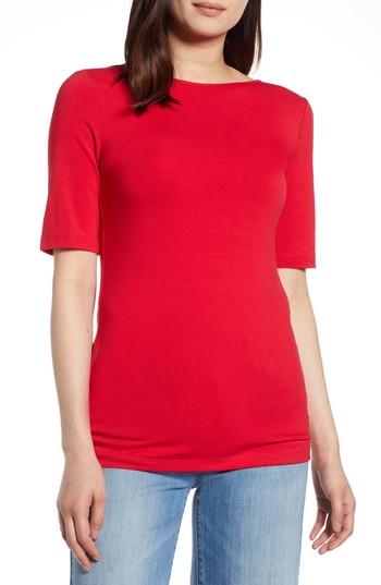 Women's Halogen Reversible Neck Tee - Red