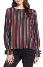 Women's Velvet By Graham & Spencer School Stripe Tie Sleeve Top - Blue
