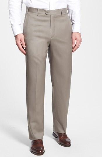 Men's Zanella 'todd' Flat Front Trousers