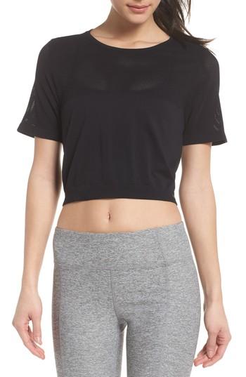 Women's Varley Milner Mesh Crop Top - Black