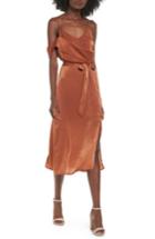 Women's J.o.a. Cold Shoulder Midi Dress - Brown