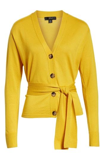 Women's J.crew Sylvia Wrap Cardigan, Size - Yellow