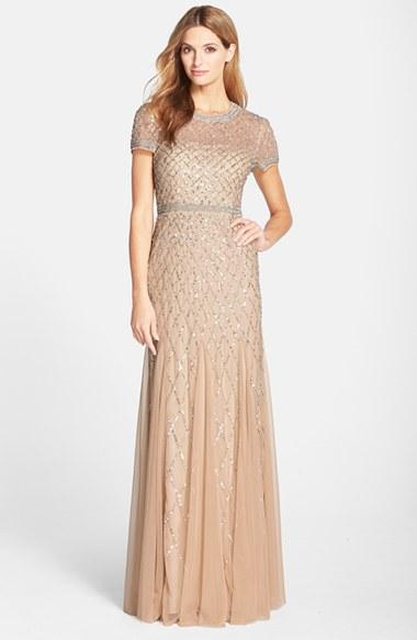 Women's Adrianna Papell Beaded Mesh Gown