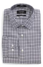 Men's Nordstrom Men's Shop Traditional Fit No-iron Check Dress Shirt 32/33 - Black