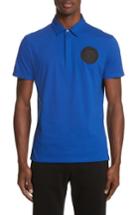 Men's Versace Collection Logo Patch Jersey Polo - Blue