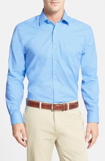 Men's Cutter & Buck 'epic Easy Care' Classic Fit Wrinkle Free Sport Shirt, Size - Blue