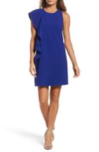 Women's Chelsea28 Asymmetrical Ruffle Shift Dress (similar To 12w-14w) - Blue
