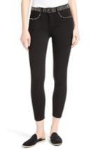 Women's L'agence Studded Crop Jeans - Black