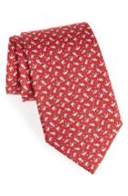 Men's Salvatore Ferragamo Ever Print Silk Tie, Size - Red