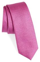 Men's Calibrate Saffron Solid Silk Skinny Tie, Size - Pink
