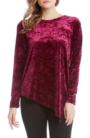 Women's Karen Kane Asymmetrical Hem Velvet Top