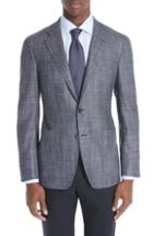 Men's Canali Kei Classic Fit Wool Blend Blazer Us / 50 Eu R - Blue