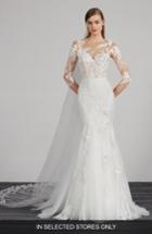 Women's Pronovias Maden Lace & Tulle Mermaid Gown
