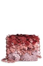 Nancy Gonzalez Gio Floral Embellished Genuine Crocodile Crossbody Bag - Pink