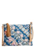 Sole Society Printed Faux Leather Pouch - Blue