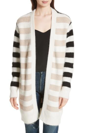 Women's Diane Von Furstenberg Stripe Oversize Cardigan - Black