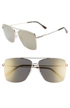 Women's Tom Ford Magnus 60mm Aviator Sunglasses - Rose Gld/ Havana/ Smoke Brnz