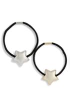 Cara 2-pack Metal Star Ponytail Holders, Size - Metallic