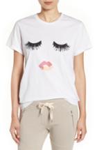 Women's Sincerely Jules 'lips & Lashes' Graphic Tee - White