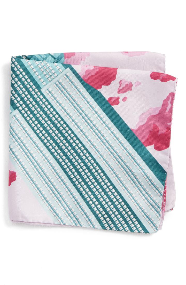 Men's Eton Empire State Building Silk Pocket Square