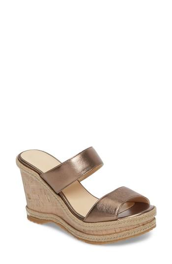 Women's Jimmy Choo Parker Wedge Mule Us / 34eu - Metallic