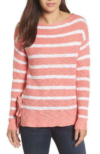 Women's Caslon Side Tie Pullover - Pink