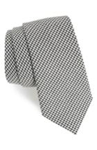 Men's Topman Houndstooth Woven Tie, Size - Black
