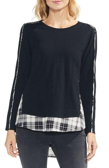 Women's Vince Camuto Layered Look Top, Size - Black