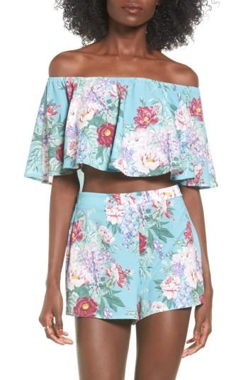 Women's Show Me Your Mumu Heidi Ruffle Crop Top - Blue