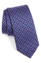 Men's Salvatore Ferragamo Gancio Sail Woven Silk Tie, Size - Blue