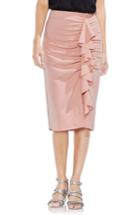 Women's Vince Camuto Ruffle Front Ponte Knit Pencil Skirt - Pink