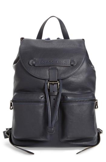 Longchamp 3d Leather Backpack - Blue
