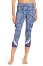 Women's Zella Mesh-up High Waist Crop Leggings - Blue