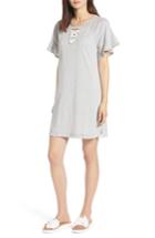 Women's Wit & Wisdom Wit & Wisdom Lace-up Ruffle Dress - Grey