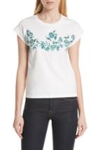 Women's Maje Floral Embroidered Tee - White