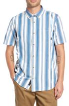 Men's Vans Linden Striped Woven Shirt, Size - Blue