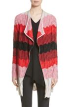Women's St. John Collection Ombre Waves Knit Cardigan, Size - Red