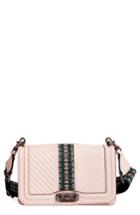 Rebecca Minkoff Jacquard Love Leather Crossbody Bag With Guitar Strap - Pink