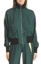 Women's Robert Rodriguez Silk Track Jacket - Green