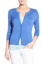 Women's Halogen Three Quarter Sleeve Cardigan, Size - White