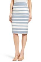 Women's Halogen Stripe Pencil Skirt - Blue