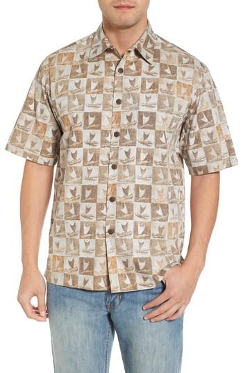 Men's Kahala Crab Claw-be Classic Fit Sport Shirt - Brown