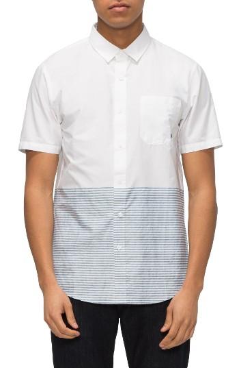 Men's Tavik Wiltern Stripe Colorblock Woven Shirt - White