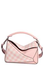 Loewe Puzzle Gingham Calfskin Leather Bag - Pink
