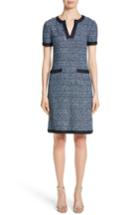 Women's St. John Collection Short Sleeve Knit Dress - Blue