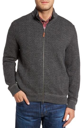 Men's Tommy Bahama Lima Lux Zip Front Cardigan, Size - Grey