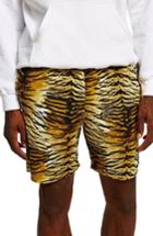 Men's Topman Tiger Print Shorts - Orange